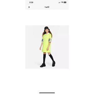 Nike Dri-Fit Big Kids Neon Yellow Jersey Tunic FD3129-702 size Large New